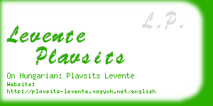 levente plavsits business card